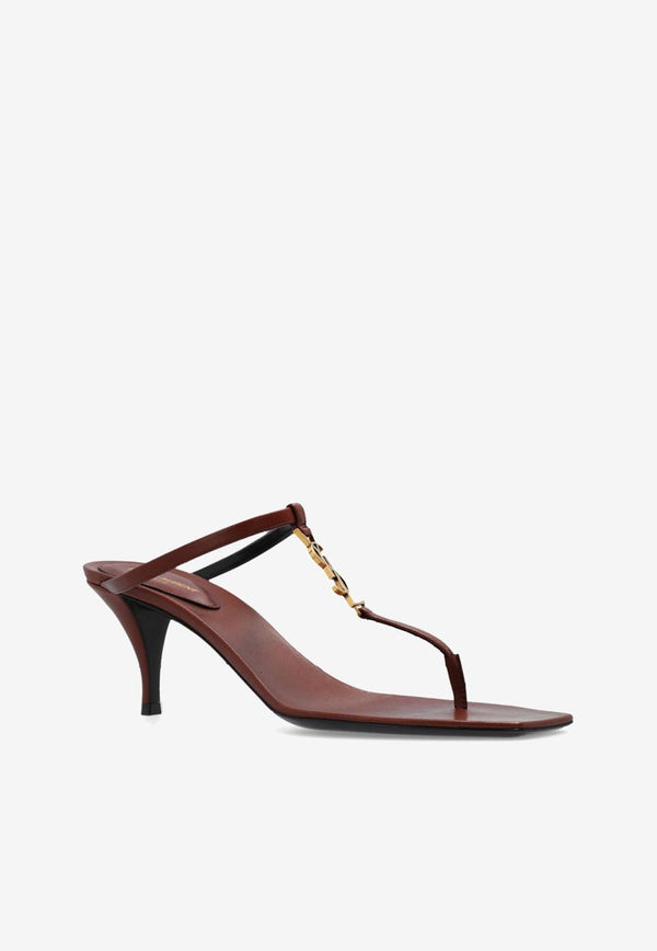 Saint Laurent Cassandra 60 Leather Sandals Brown 785632AADGZ2603_80185