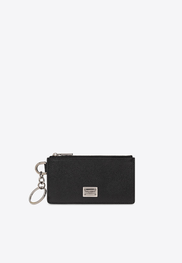 Dolce & Gabbana Logo Plate Cardholder with Keyring Black BP2524 AG219-80999