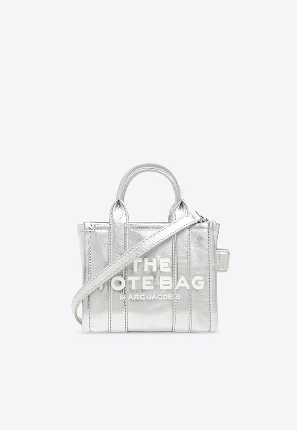 Marc Jacobs Metallic Leather Tote Bag Silver 2F4HCR013H04 0-039