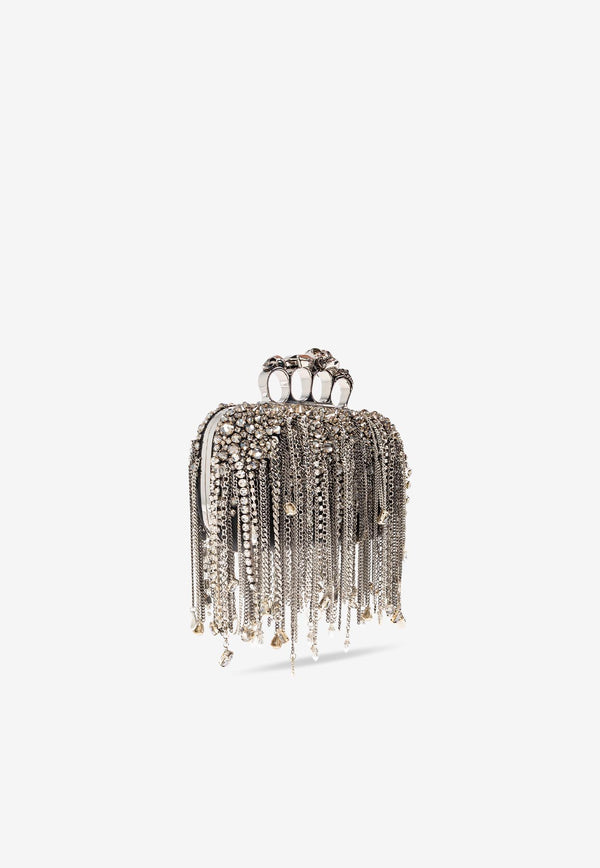 Alexander McQueen Knuckle Clutch with Hanging chains 676256 1VPBE-1402