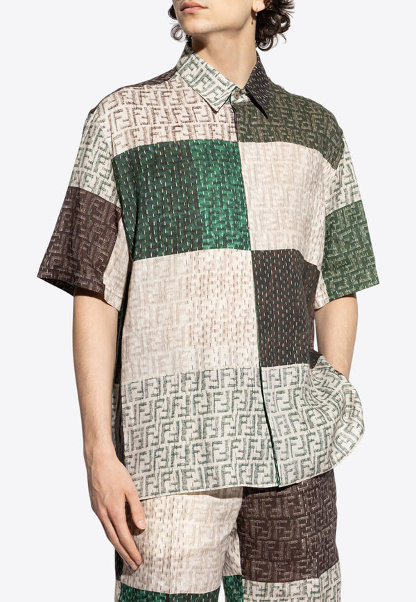 Fendi FF Logo Patchwork Shirt Multicolor FS0795 AU73-F1RFY