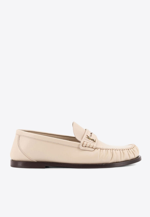 Saint Laurent Cassandre Penny-Slot Leather Loafers 820648AAELH_1001_White_30900691