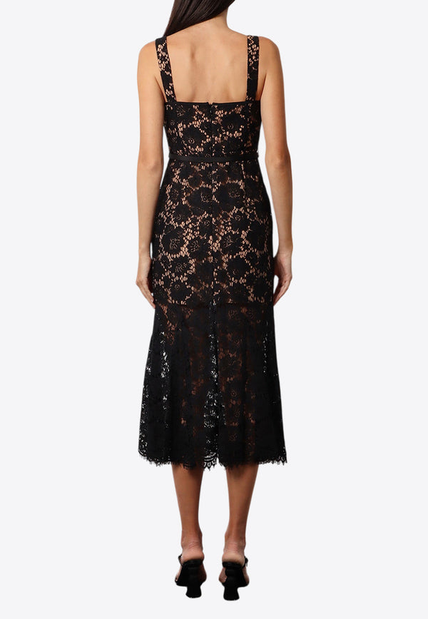 Self-Portrait Lace Midi Dress Black SS25046MAB_BLACK_Black_30897493
