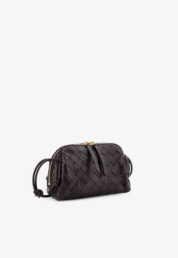 Bottega Veneta Intrecciato Zip-Up Pouch Bag Brown 794258VCPP12132_FONDANT-GOLD_29857795
