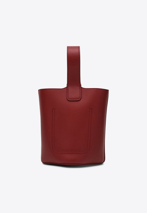 Loewe Small Pebble Bucket Leather Bag  Red AANBBBMX01LE/Q_LOEW-7885