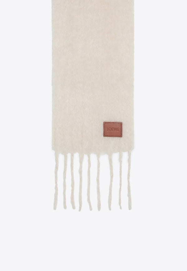 Loewe Brushed Mohair-Blend Scarf White FSA6SS1X05WO/Q_LOEW-2100