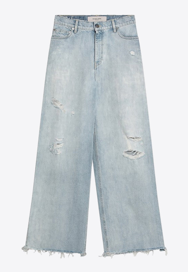 Golden Goose DB Ripped Boyfriend Jeans Blue GWP02079P001850/Q_GOLDE-50134