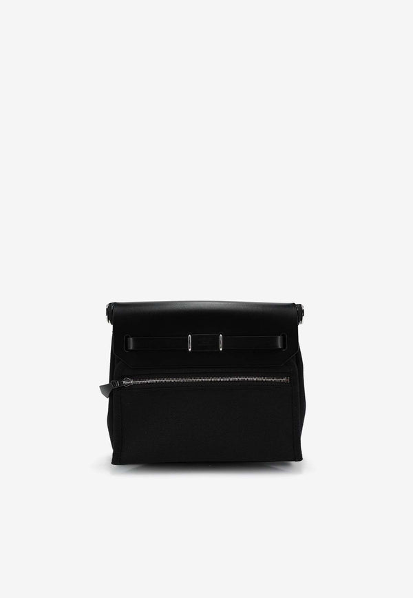 Hermès Mini Herbag Zip 20 in Black Toile and Hunter Leather MHZ20BTHLPHW