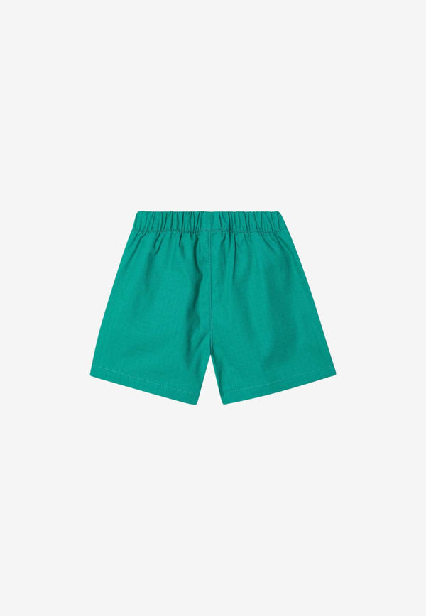 Kenzo Kids Girls Logo Print Shorts Green K61206-BCO/Q_KENZO-674