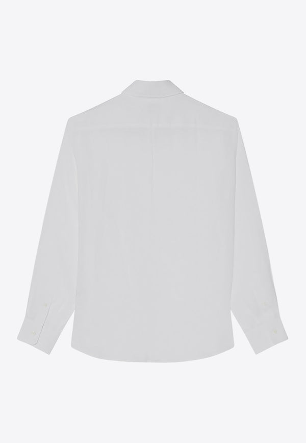 Brunello Cucinelli Linen Long-Sleeved Casual Shirt White MM6840627LI/Q_CUCIN-C001
