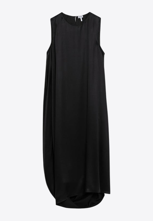 Loewe Silk Midi Dress Black S540Y09XRWSI/Q_LOEW-1100