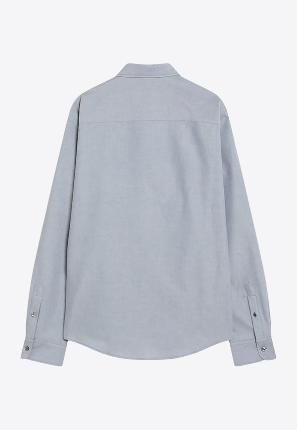 AMI PARIS Ami De Coeur Long-Sleeved Shirt Light Blue USH060CO0031/Q_AMI-4502