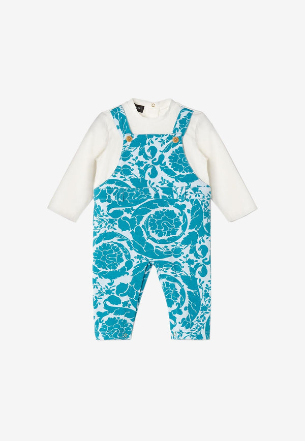 Versace Kids Baby Barocco Silhouette Overalls Blue 1002818 1A05200 2GA90